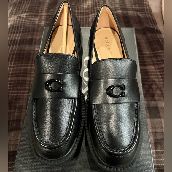 BNIB Coach Leah Loafer in Black leather size 8.5 - Picture 1 of 9